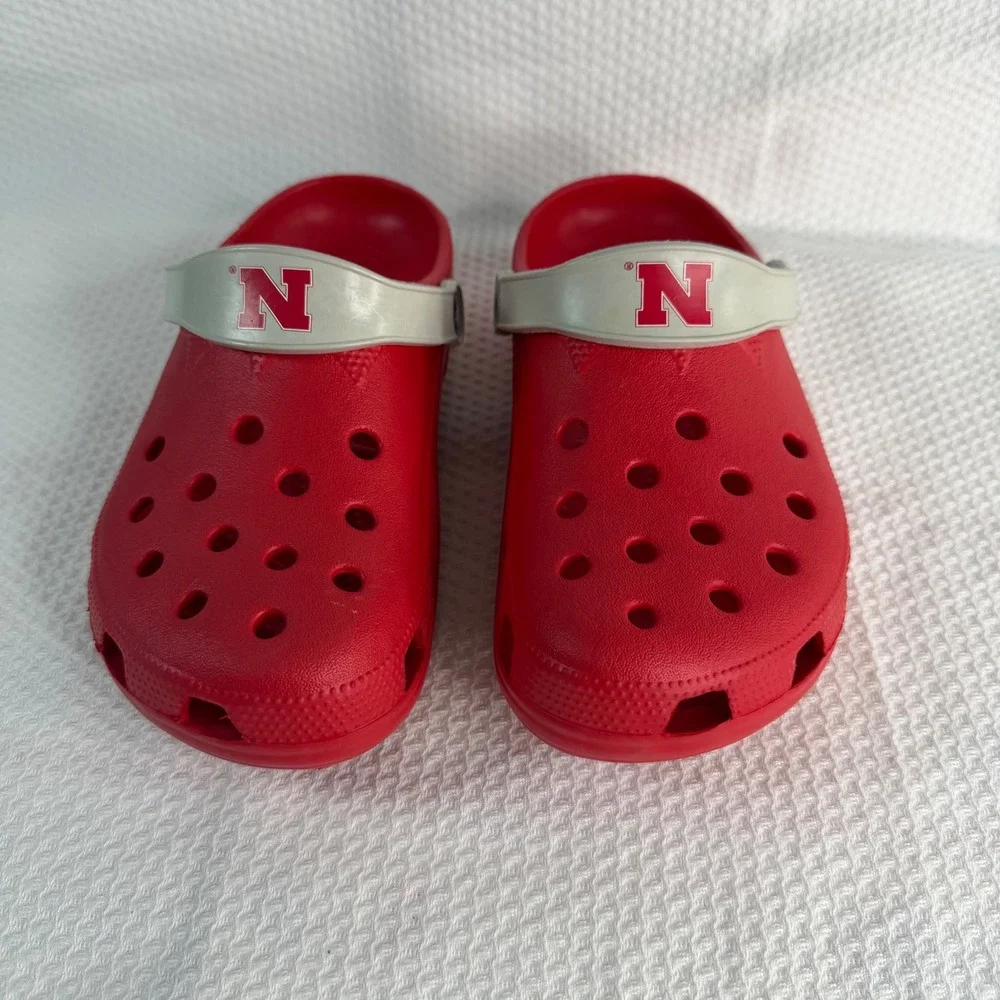 Crocs Nebraska Cornhuskers Red Classic Clogs Mens 8-9 Womens 10-11 NCAA Football